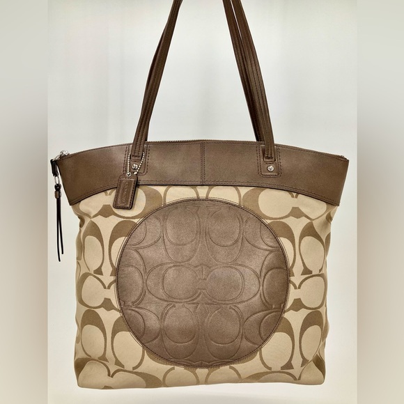 COACH Brown Metallic Laura Signature #18335 Leather Tote Bag - Picture 13 of 13